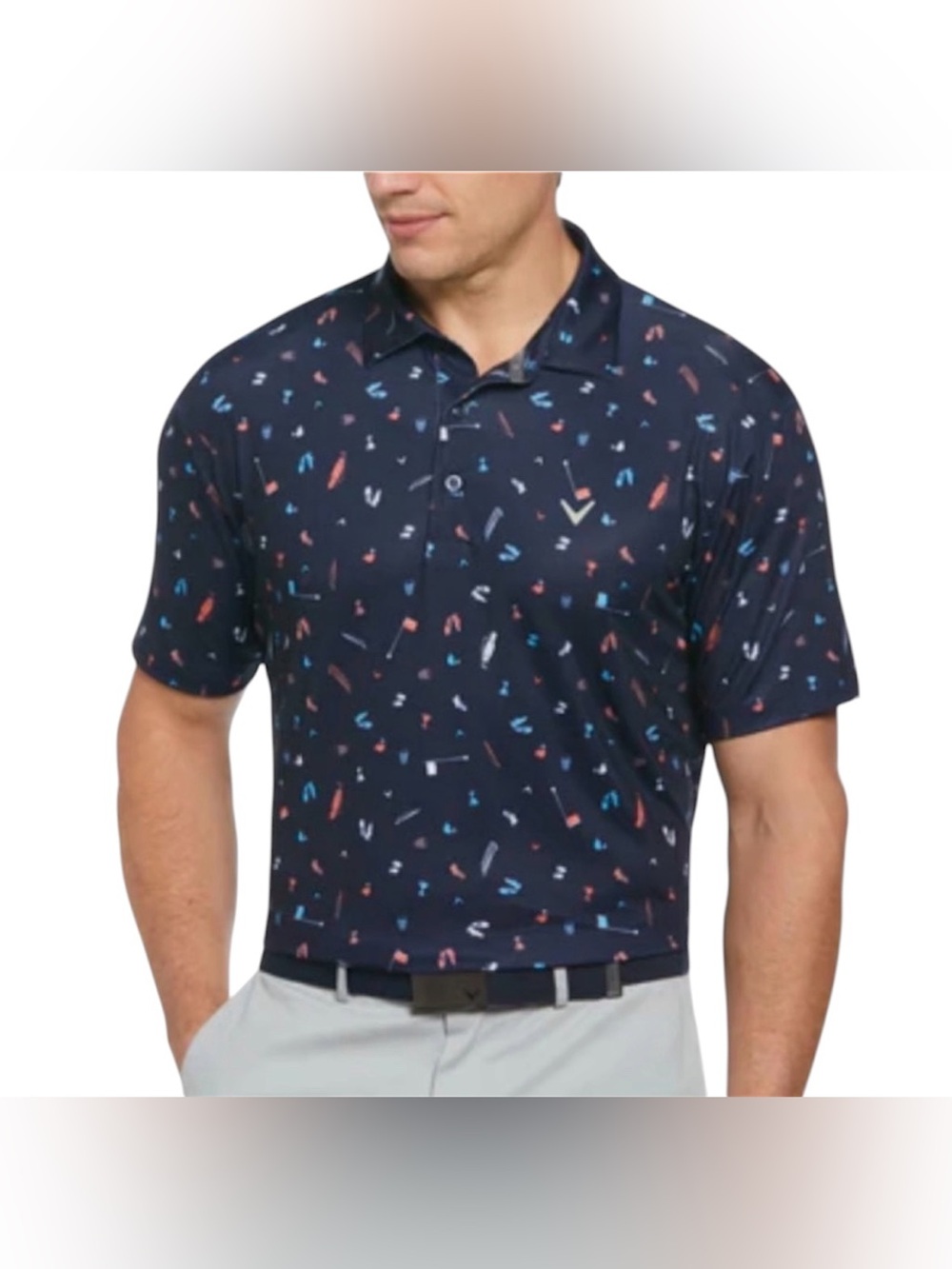 Callaway Men’s Navy Polo Golf Prints,Size XL,NWT